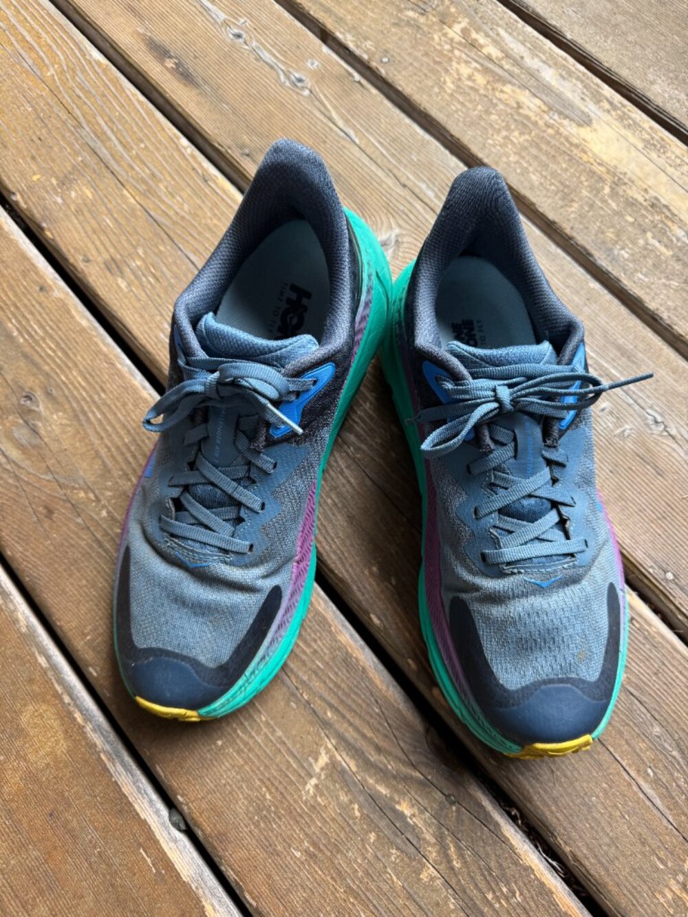 HOKA Grey and Teal Challenger ATR 7 Gore-Tex in Women's 9.5B